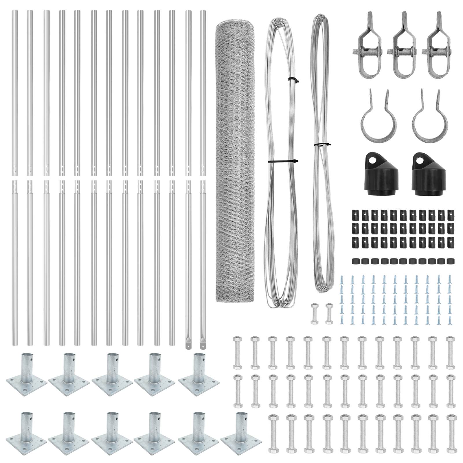 vidaXL Zaunset Set aus 2 Galvanisierter Stahl 25 x 1,2 m Langlebig