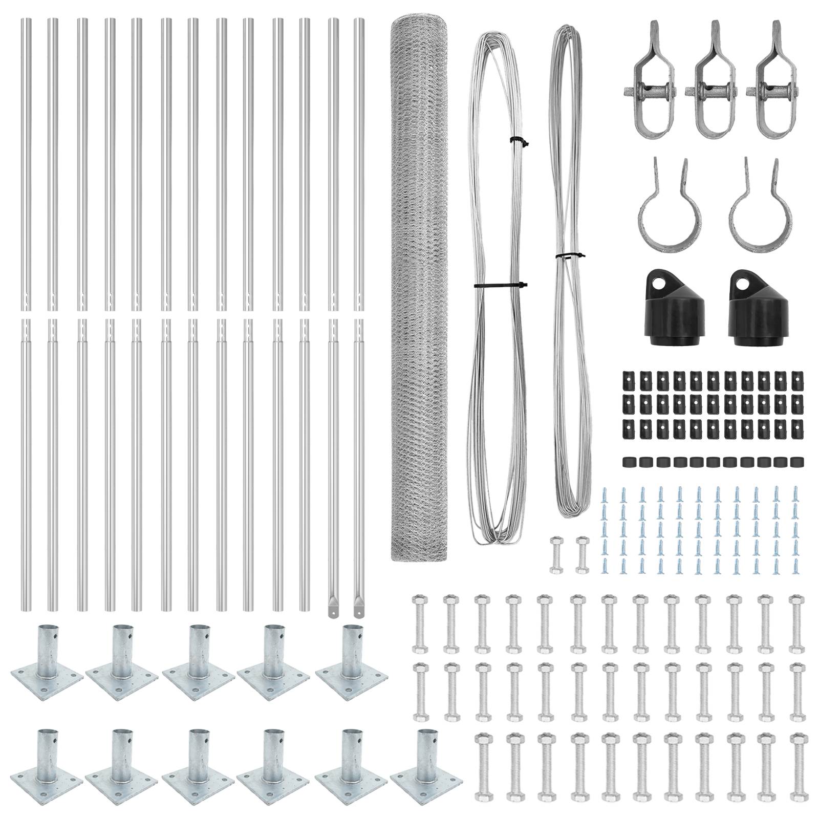 vidaXL Hexagon Zaun 1,4x25 m Verzinkter Stahl