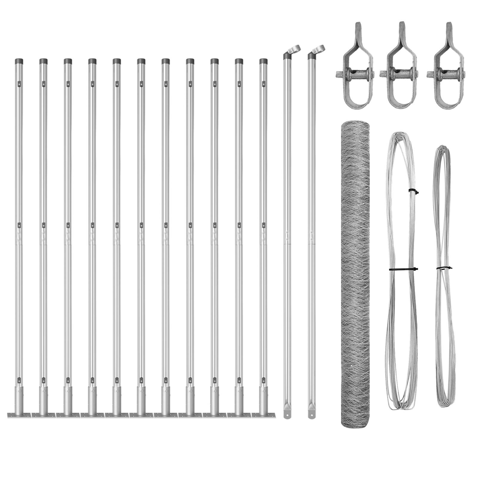 vidaXL Zaunset Set von 2 Feuerverzinkter Stahl 25 x 1,5 m Langlebig