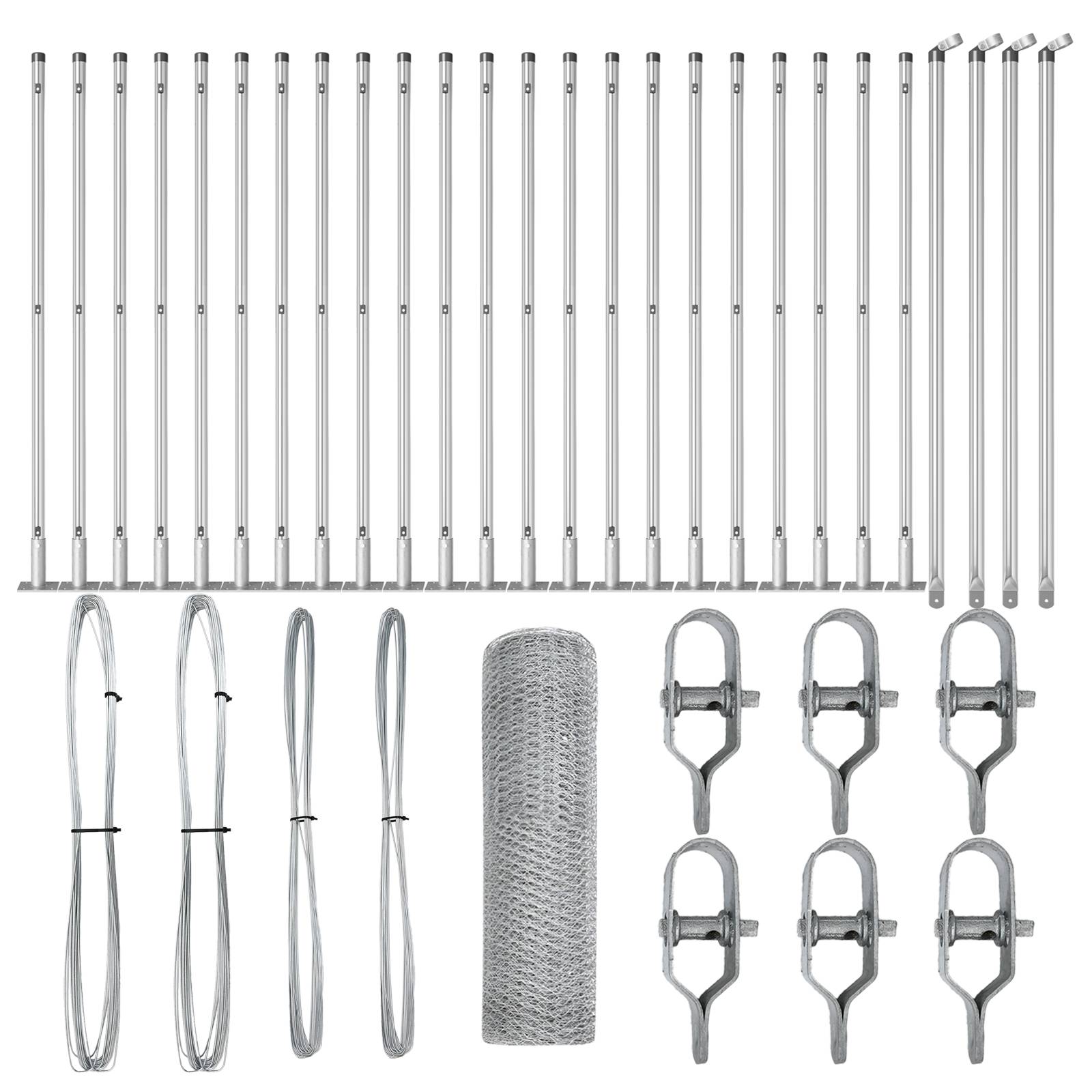 vidaXL Hexagonzaun 0,4x50 m Verzinkter Stahl
