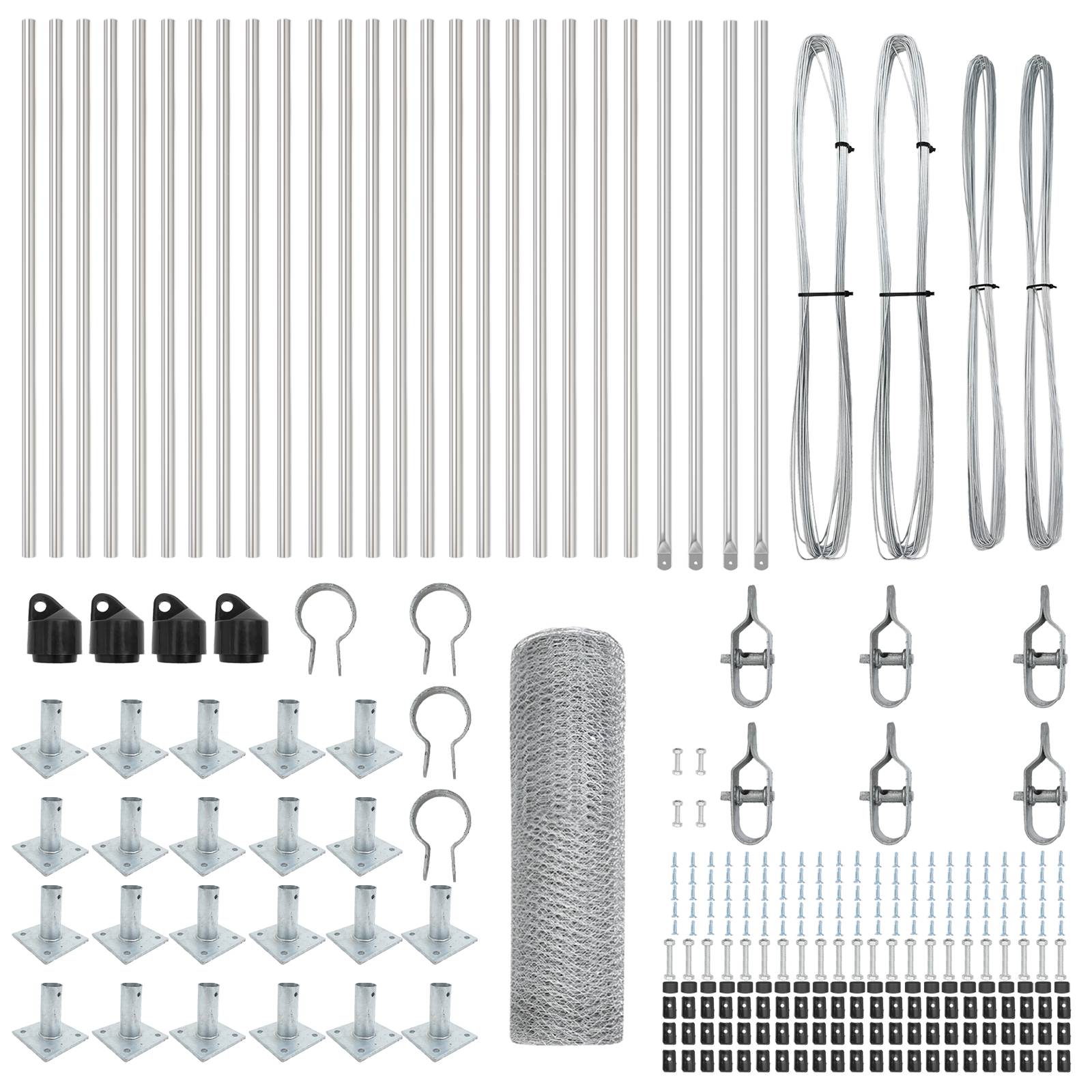 vidaXL Hexagon Zaun 0.8x50 m Verzinkter Stahl