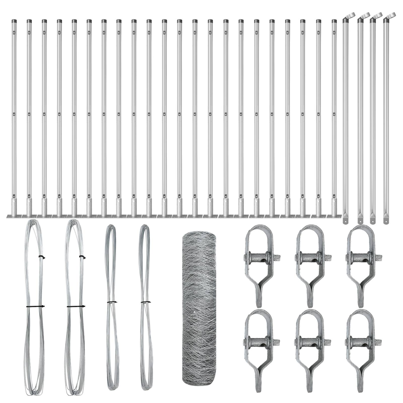 vidaXL Hexagonzaun 0.8x50 m aus verzinktem Stahl