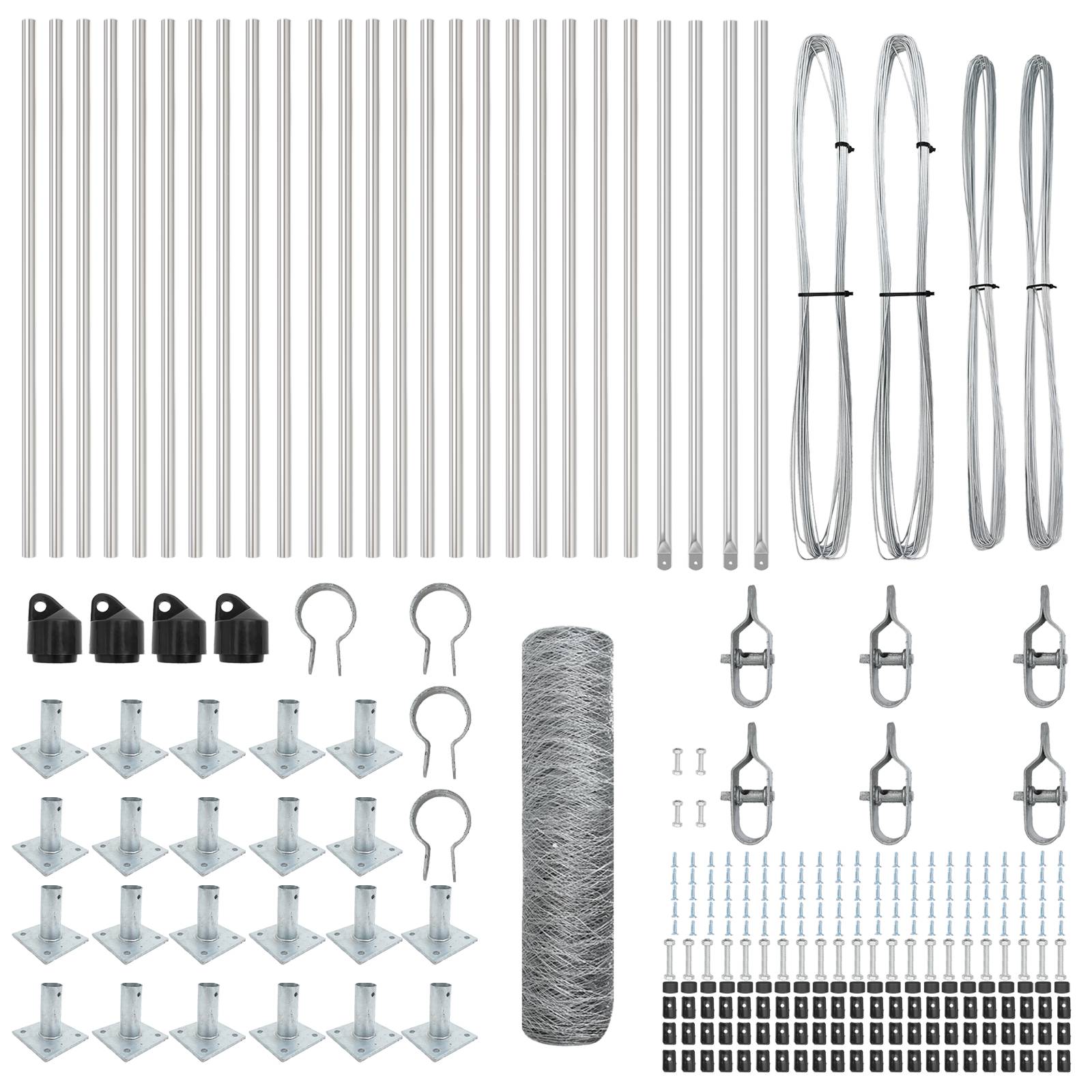 vidaXL Hexagonzaun 0.8x50 m aus verzinktem Stahl