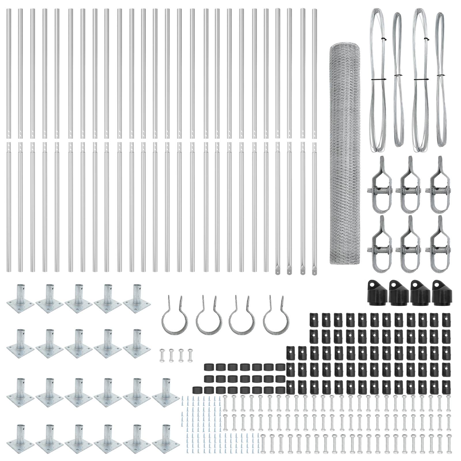 vidaXL Hexagon Zaun 1,2x50 m Verzinkter Stahl