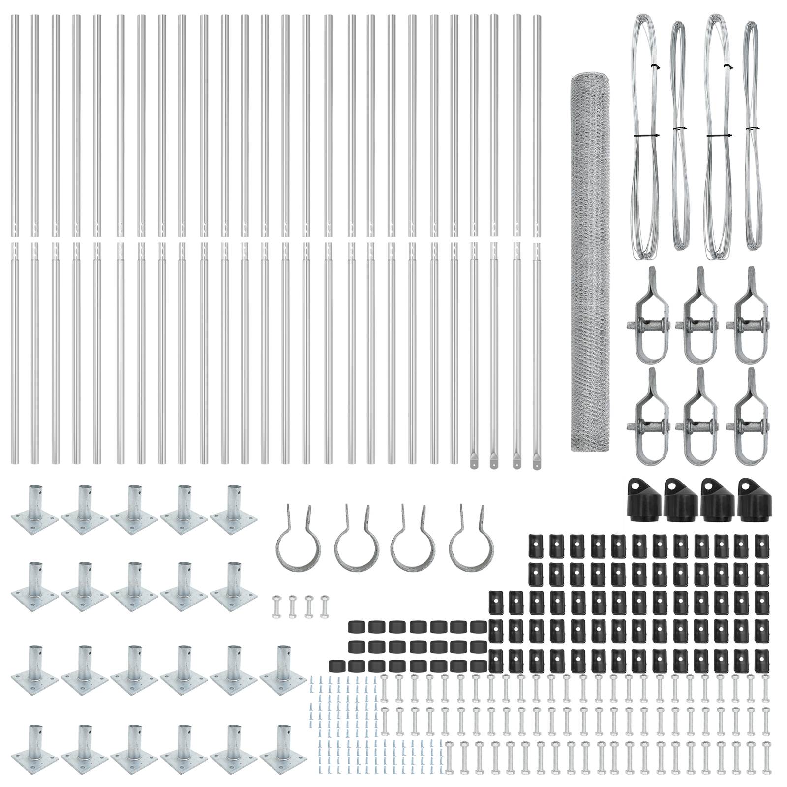 vidaXL Hexagon Zaun 1,6x50 m Verzinkter Stahl