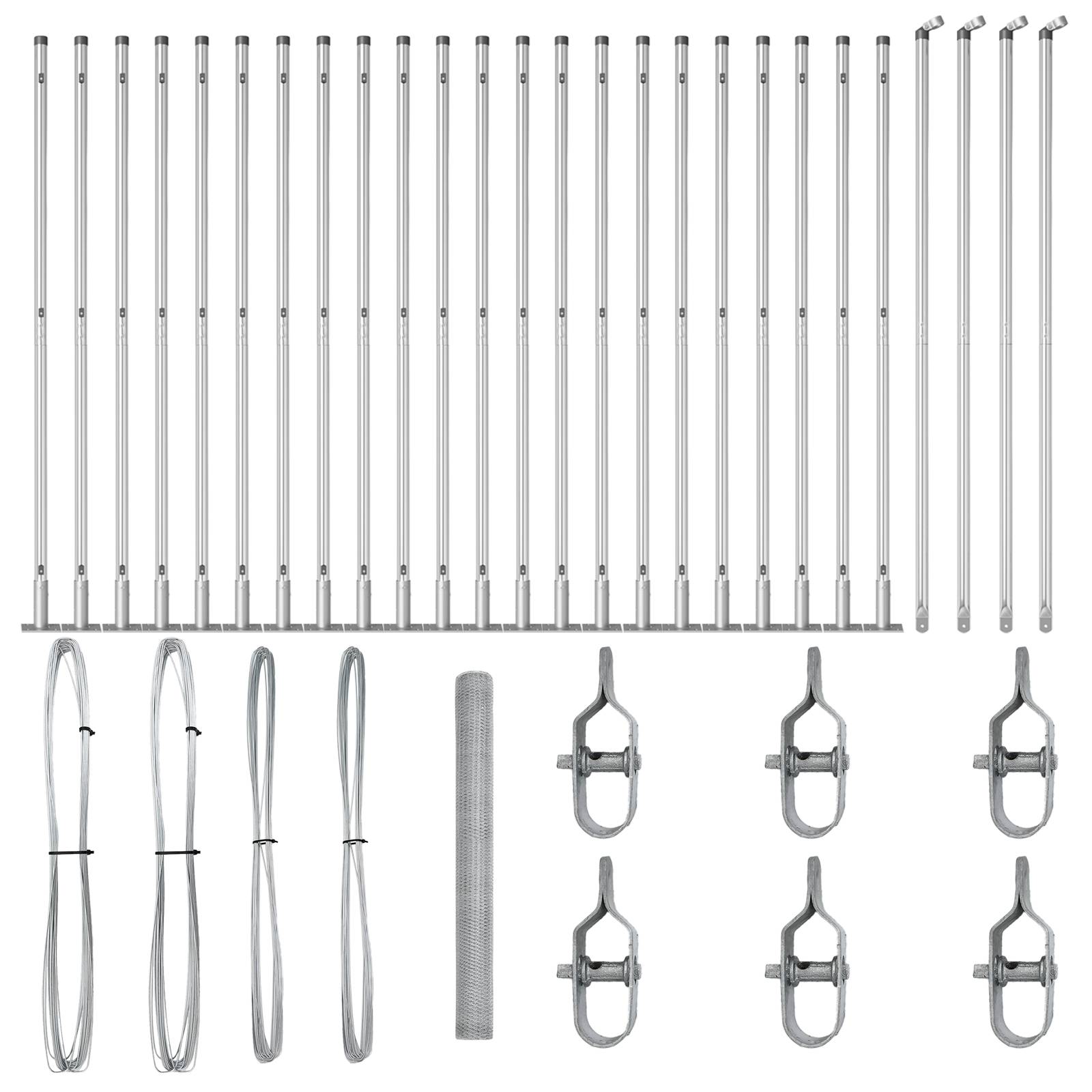 vidaXL Hexagon Zaun 1,6x50 m Verzinkter Stahl