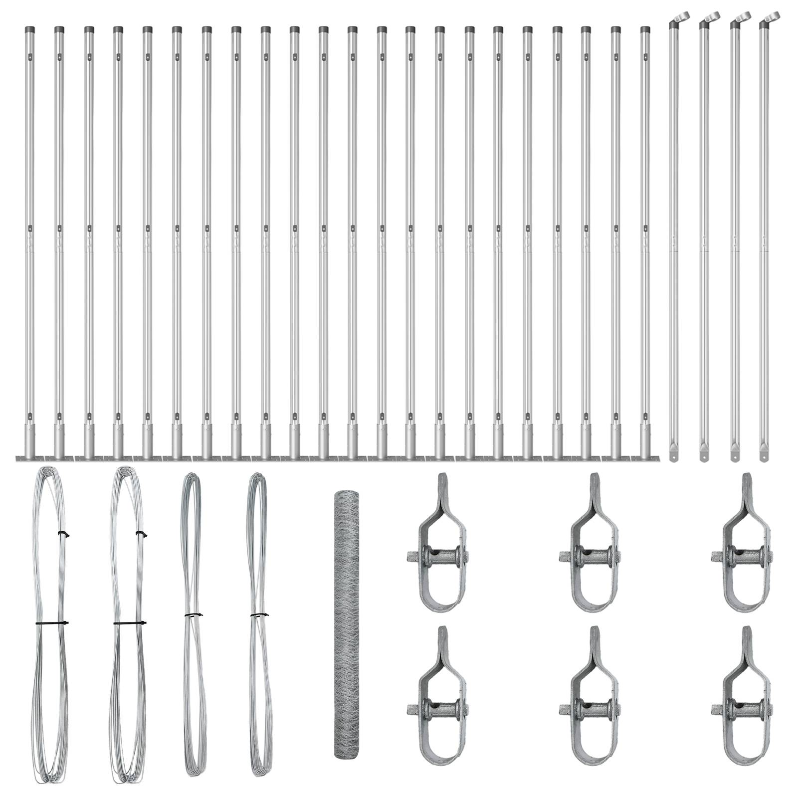 vidaXL Hexagonzaun 1,4x50 m Verzinkter Stahl