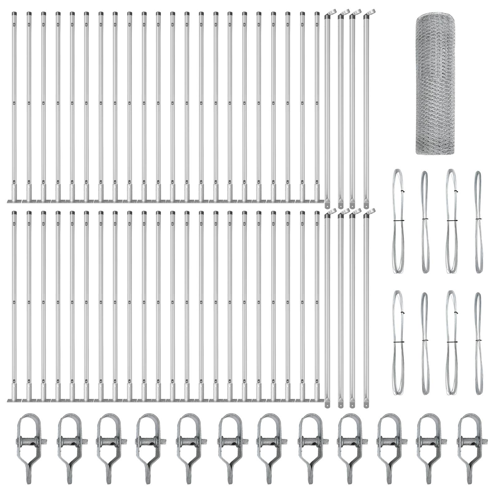 vidaXL Hexagonzaun 1x100 m Galvanisierter Stahl