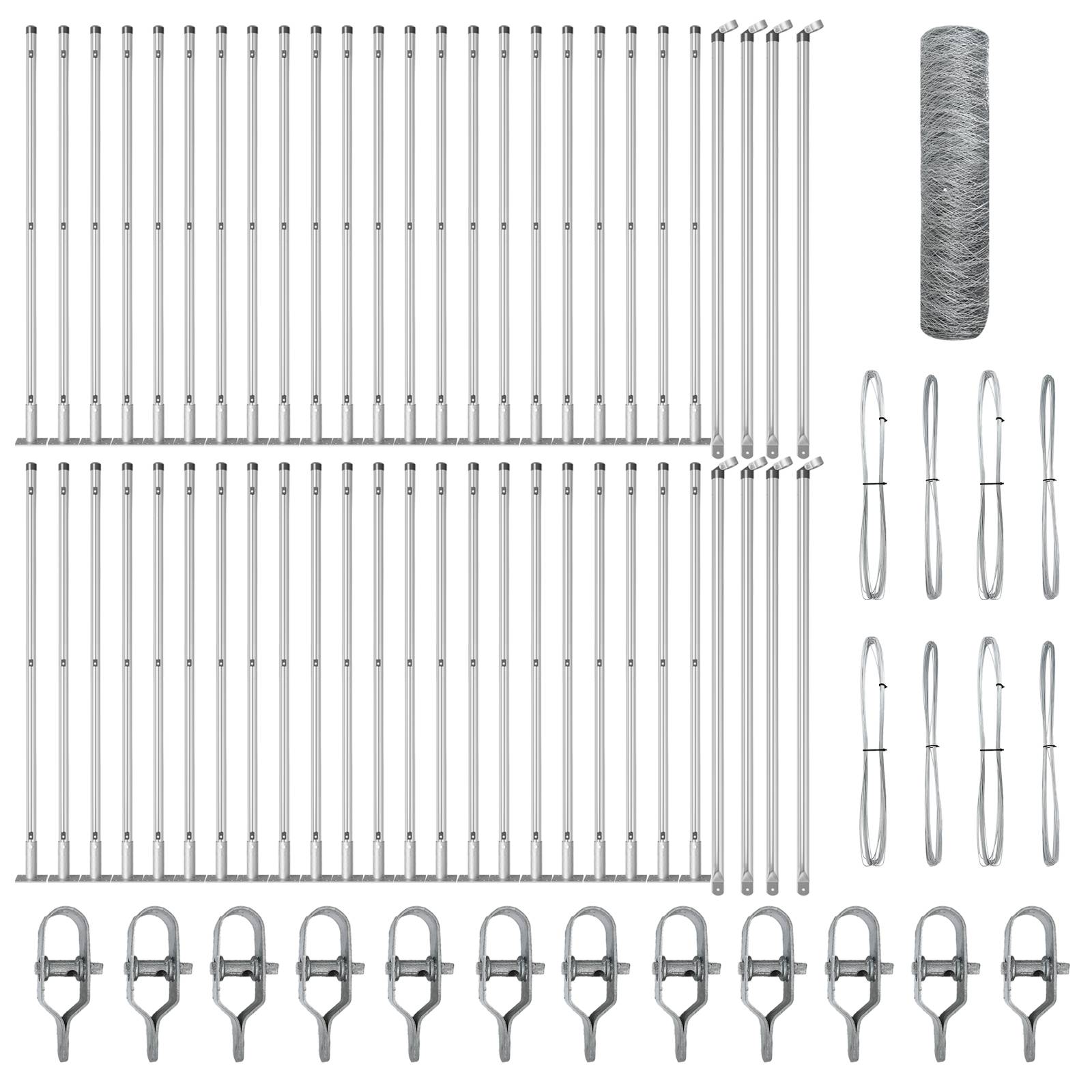 vidaXL Hexagonzaun 0,6x100 m aus verzinktem Stahl