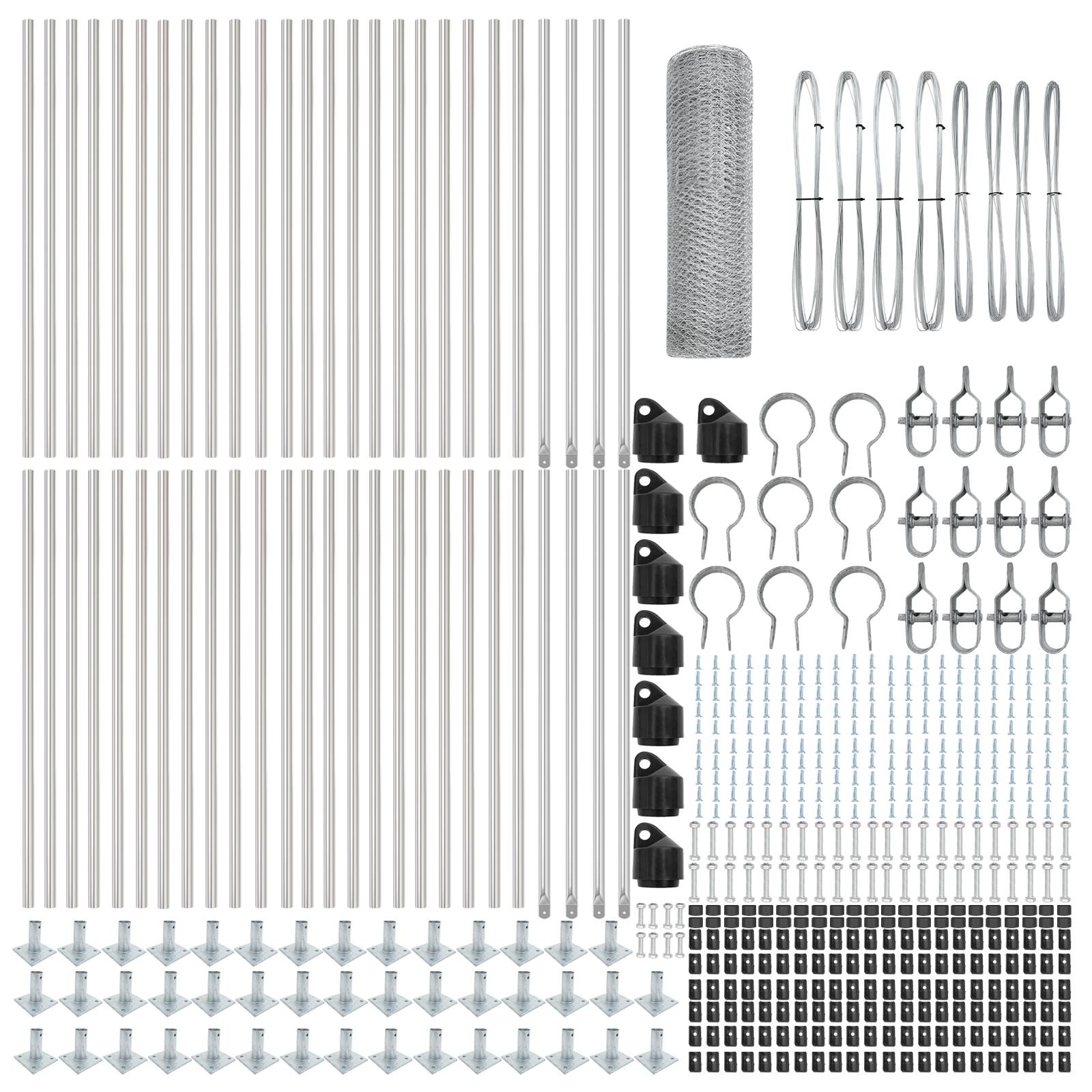 vidaXL Hexagonzaun 1x100 m Galvanisierter Stahl