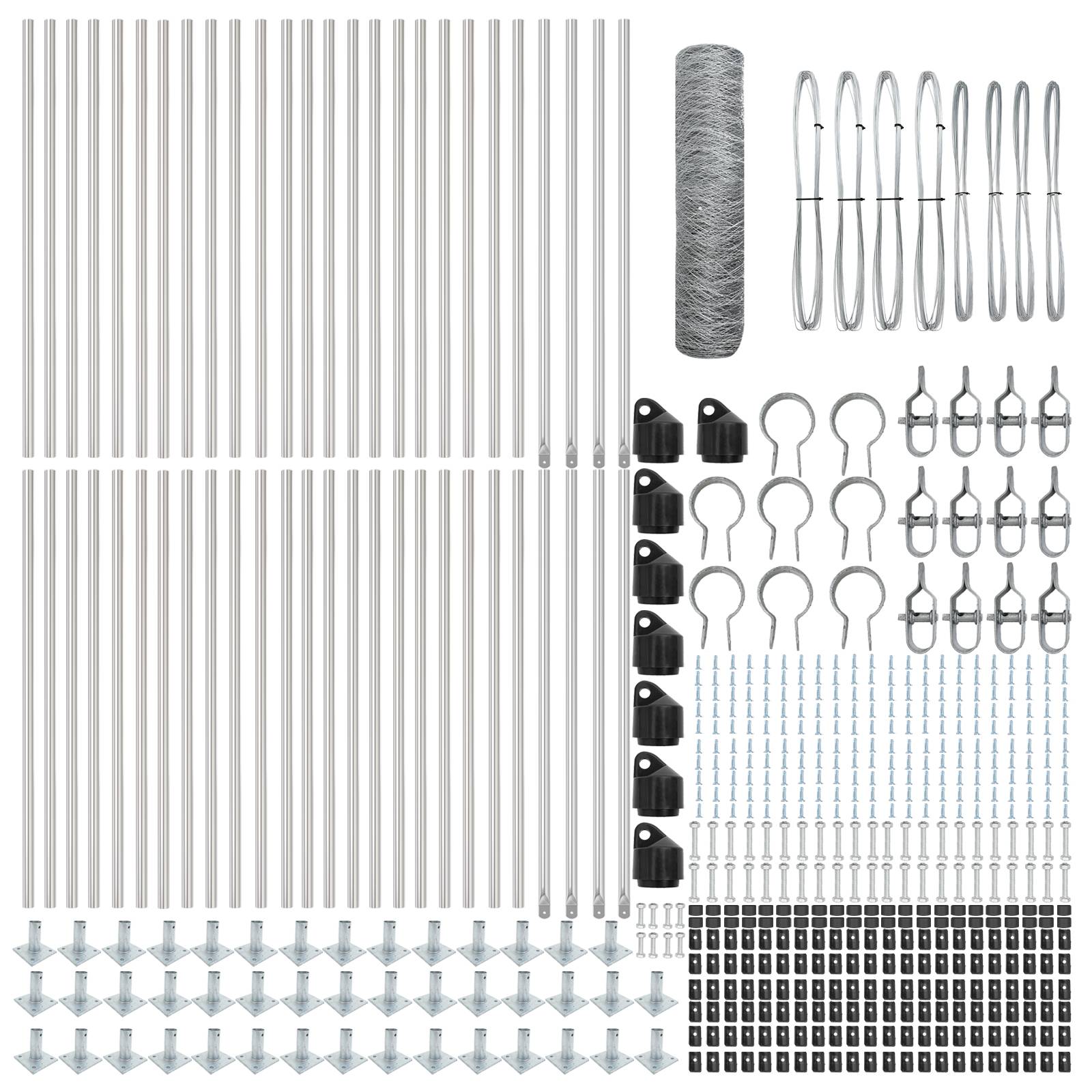 vidaXL Hexagonzaun 0,6x100 m aus verzinktem Stahl