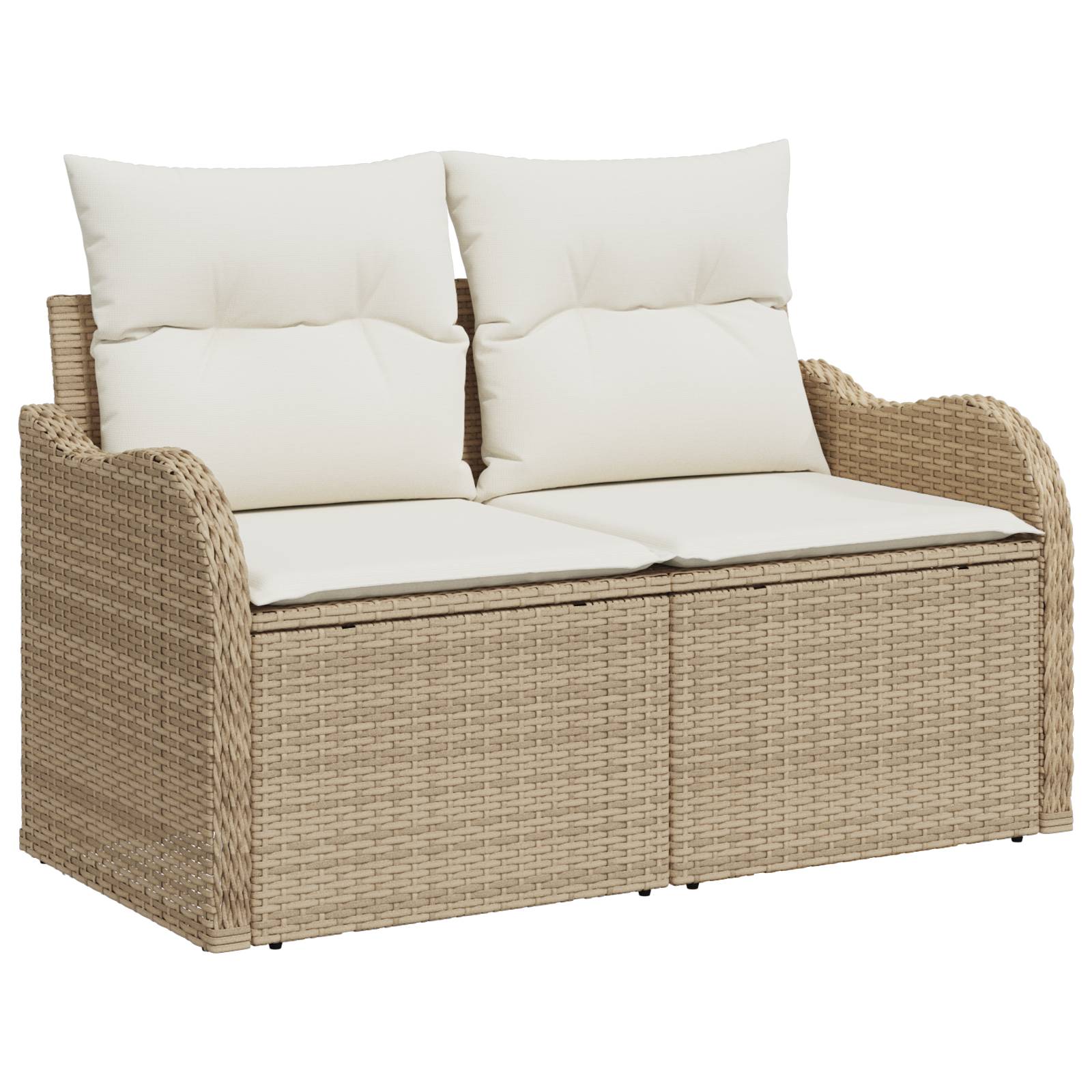 vidaXL 8-teiliges Garten Sofa Set mit Kissen Beige Poly Rattan Akazie