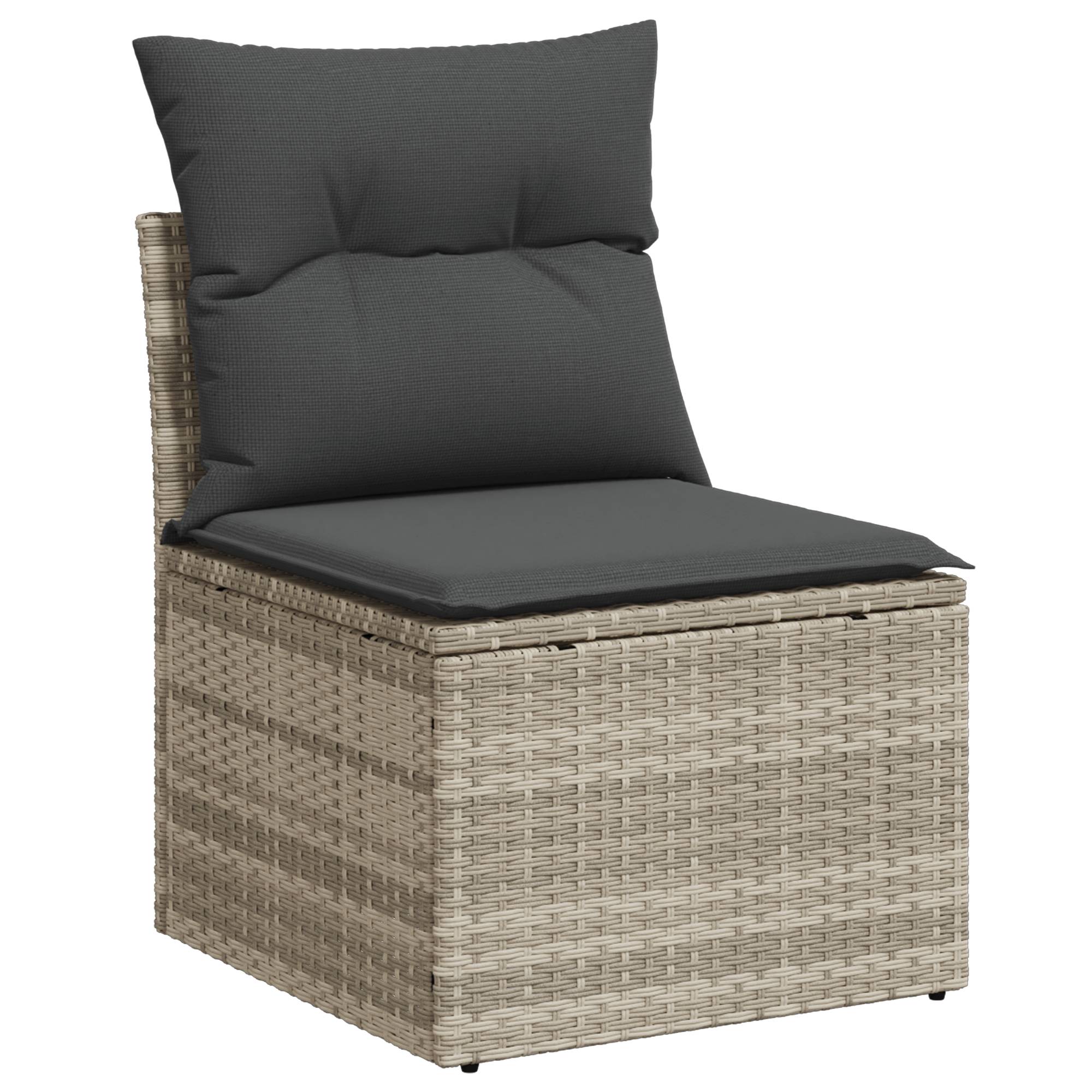 vidaXL 6-teiliges Gartensofa-Set mit Kissen Hellgrau Poly-Rattan