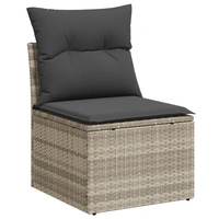 vidaXL 8-teiliges Garten Sofa Set mit Kissen Hellgrau Poly Rattan vidaXL 8-teiliges Garten Sofa Set mit Kissen Hellgrau Poly Rattan