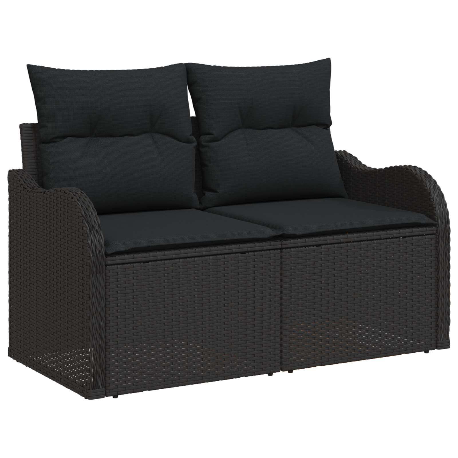 vidaXL 5-teiliges Garten Sofa Set mit Kissen Schwarz Poly Rattan