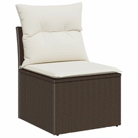 vidaXL 6-tlg. Garten-Sofagarnitur mit Kissen Braun Poly Rattan vidaXL 6-tlg. Garten-Sofagarnitur mit Kissen Braun Poly Rattan