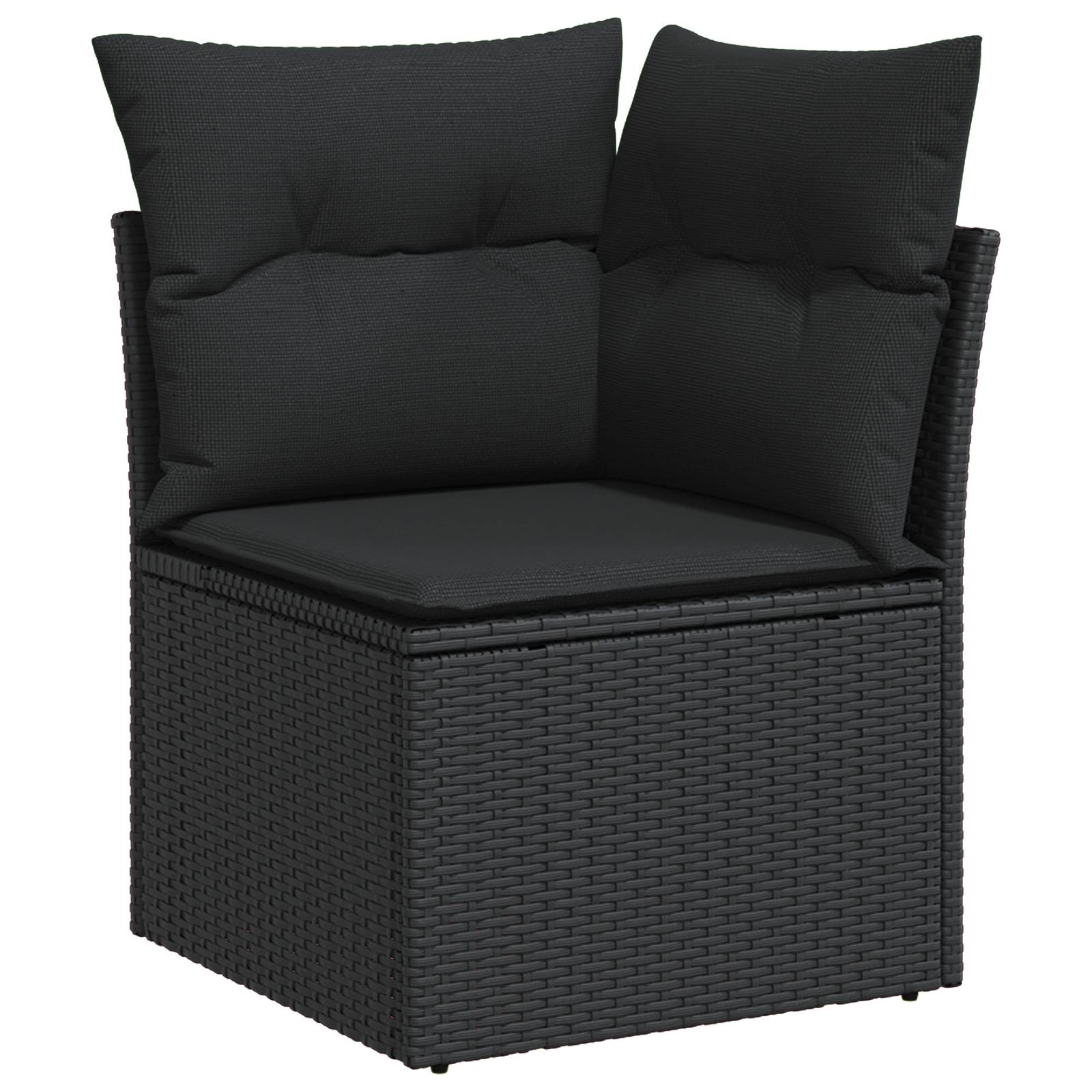vidaXL 6-teiliges Garten-Sofaset mit Kissen Schwarz Poly-Rattan