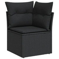 vidaXL 7-teiliges Garten-Sofa-Set mit Kissen Schwarz Poly-Rattan vidaXL 7-teiliges Garten-Sofa-Set mit Kissen Schwarz Poly-Rattan