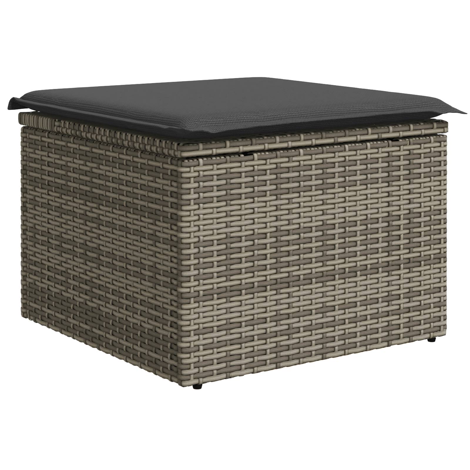 vidaXL 7 Teiliges Garten Sofa Set mit Kissen Grau Poly Rattan