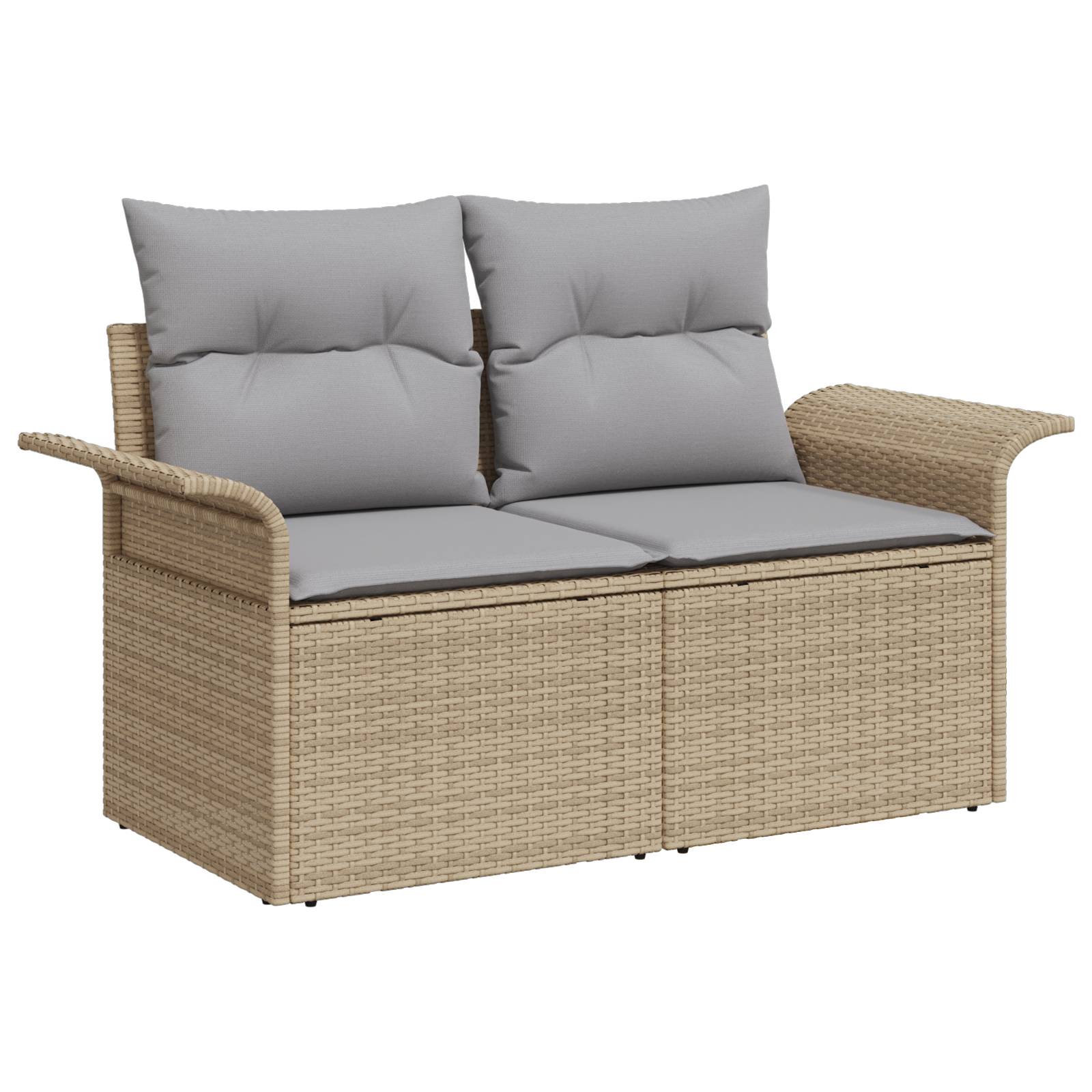 vidaXL 8-teiliges Garten Sofa Set mit Kissen in Beigem Poly Rattan