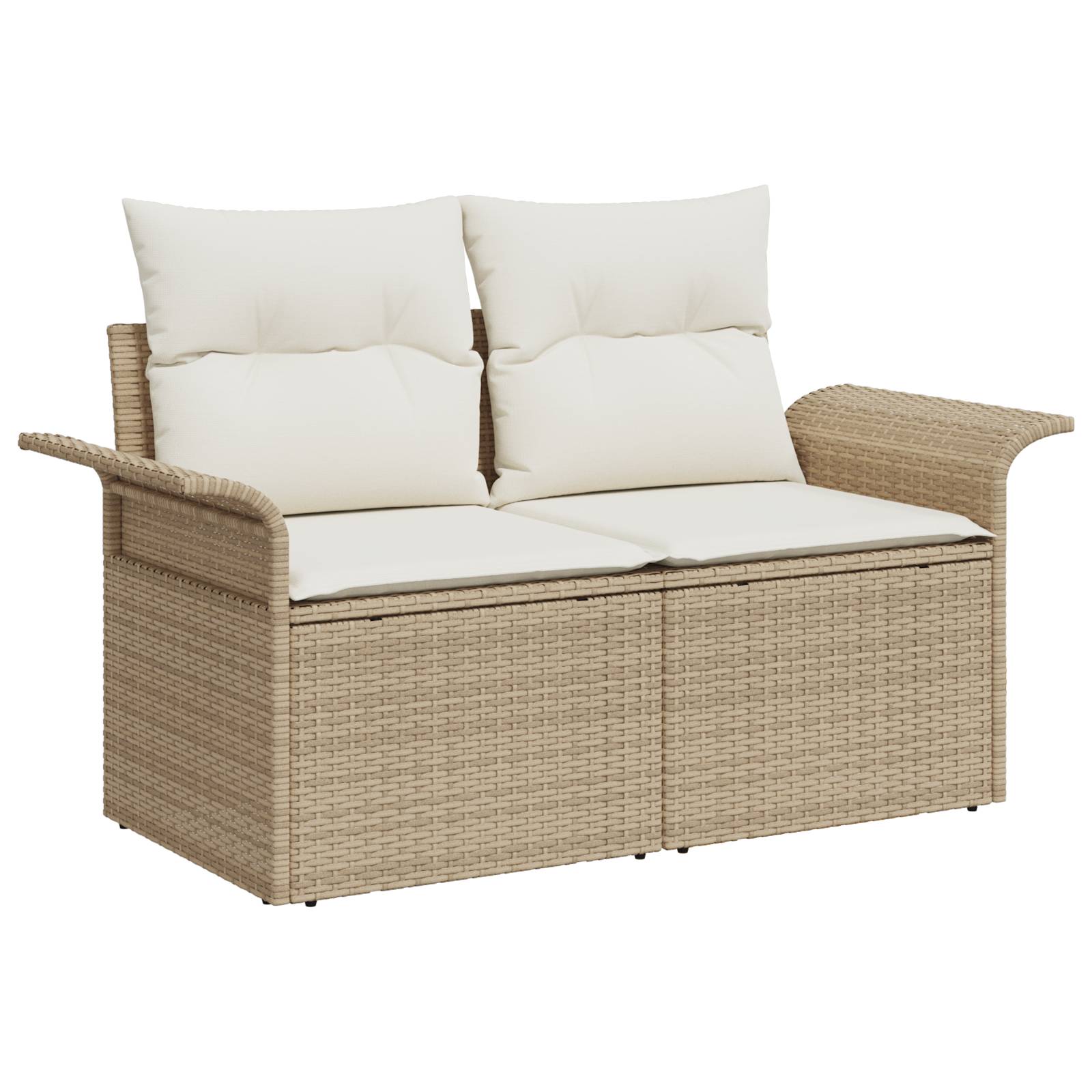 vidaXL 6-tlg. Garten-Sofagarnitur mit Kissen Beige Poly Rattan