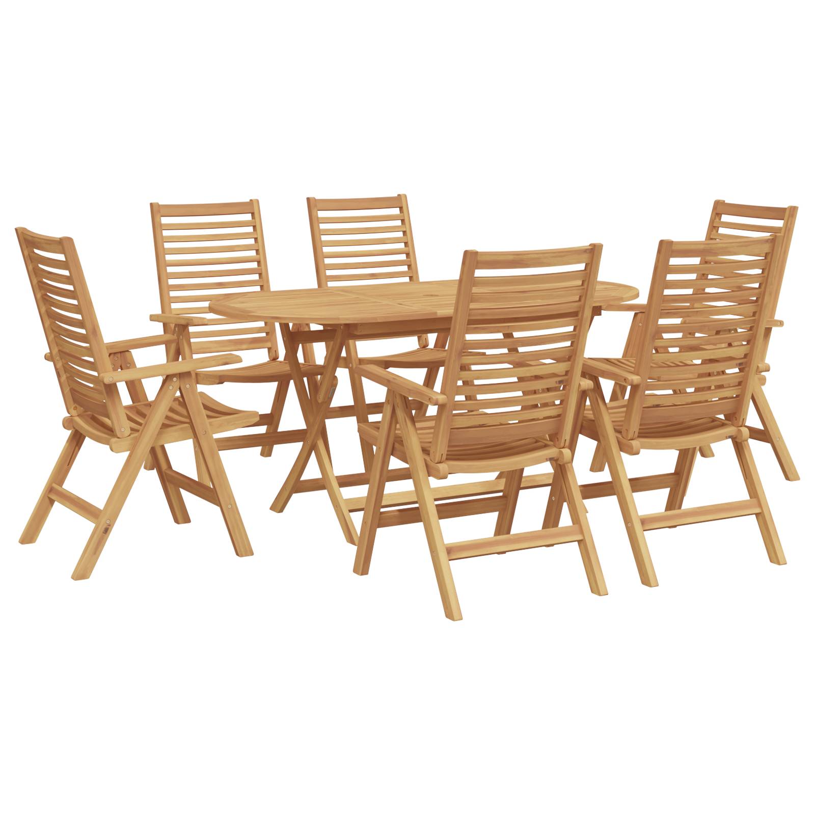 vidaXL 7-teiliges Garten Essbereich Klappbar Massivholz Teak