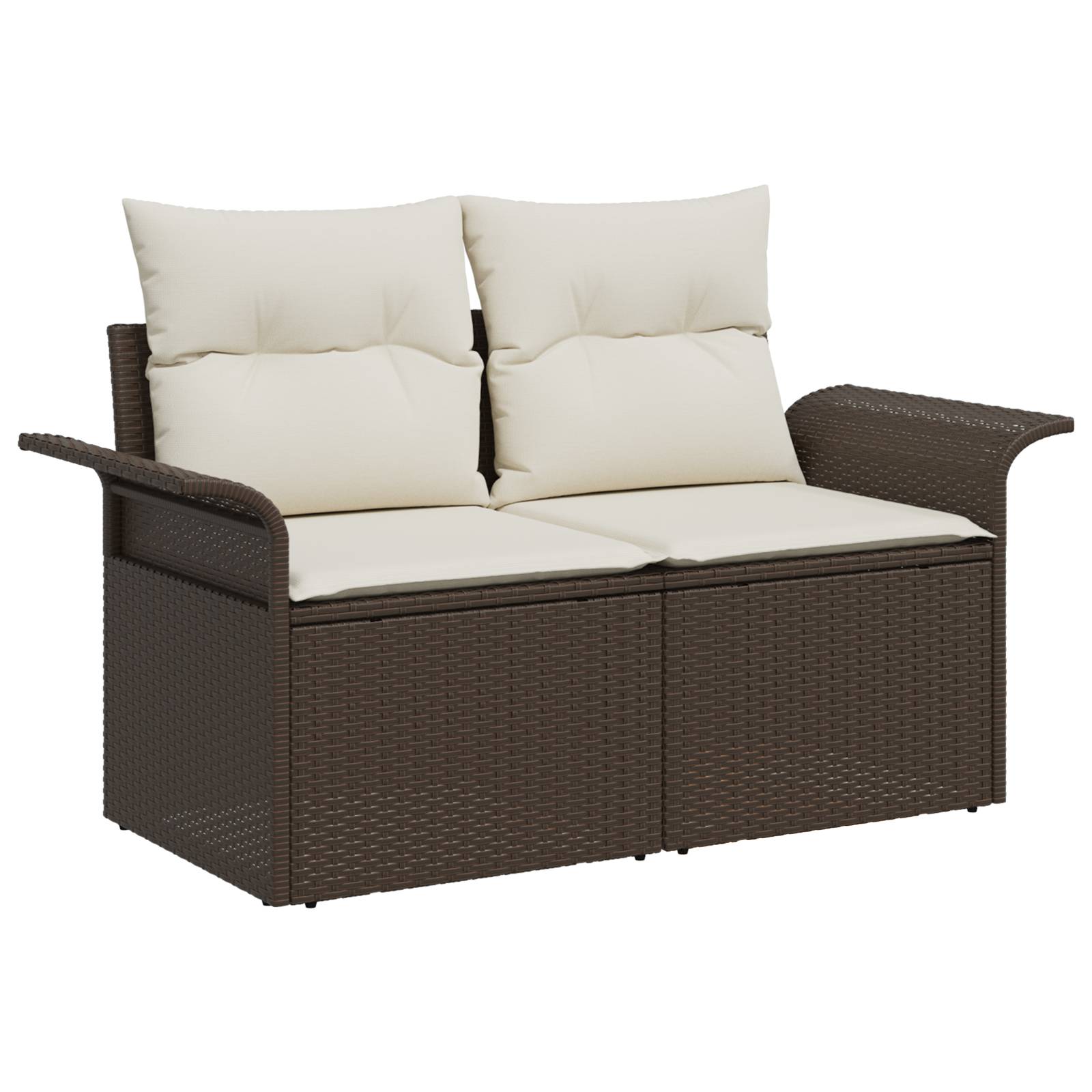vidaXL 5-tlg. Garten-Sofagarnitur mit Kissen Braun Poly Rattan