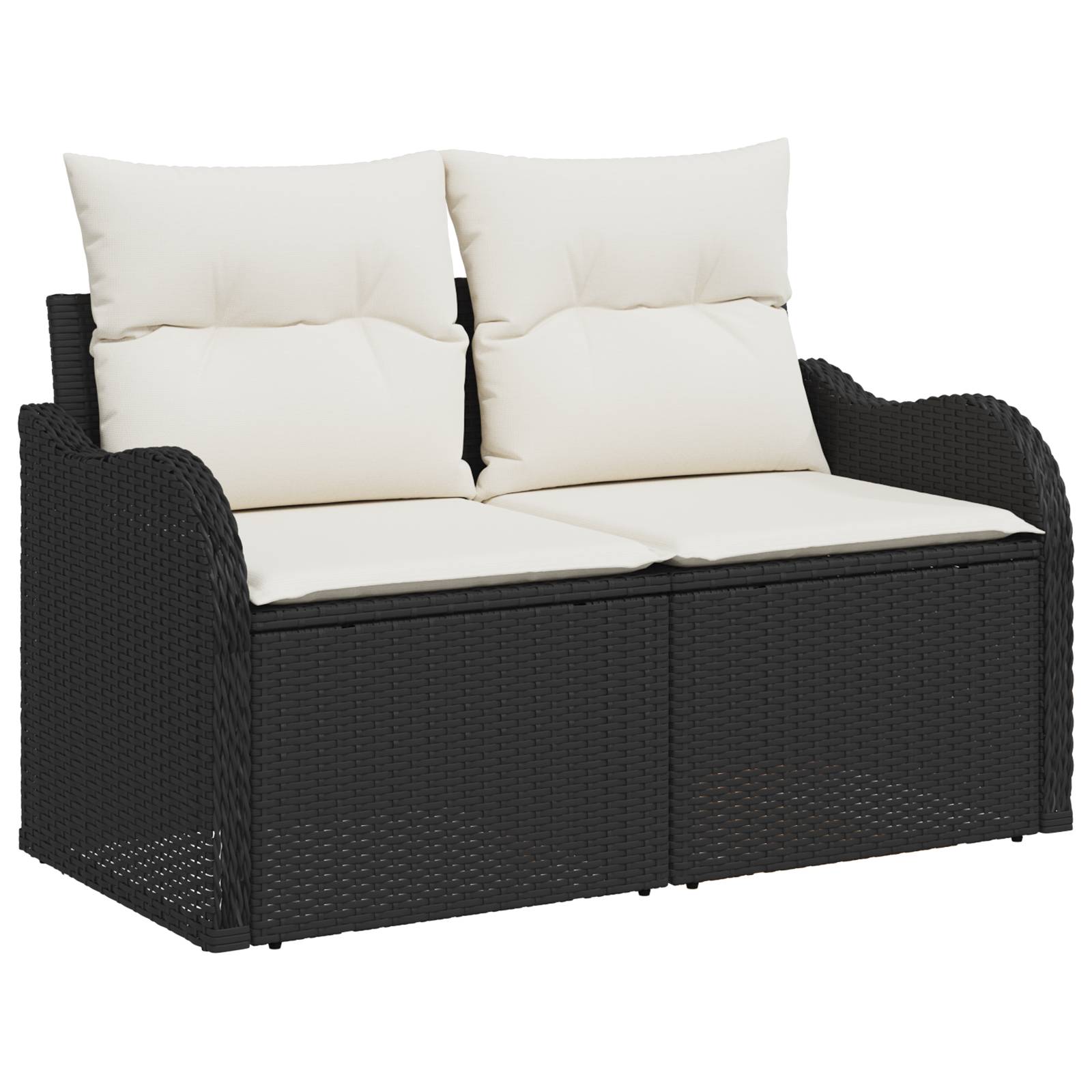 vidaXL 6-teiliges Garten-Sofa-Set mit Kissen Schwarz Poly-Rattan