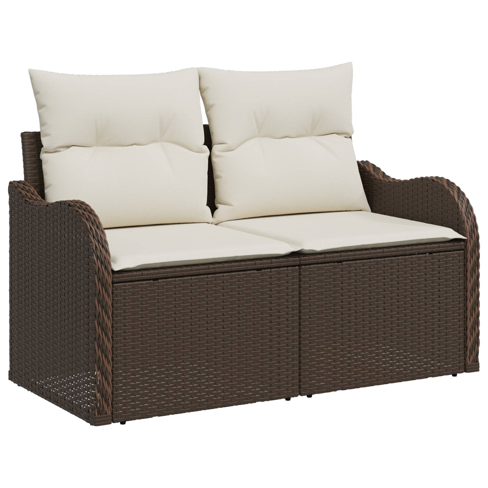 vidaXL 5-teiliges Garten-Sofa-Set mit Kissen Braunes Poly-Rattan