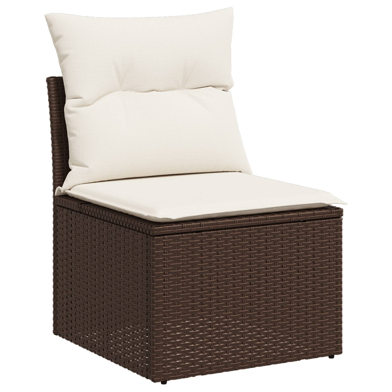 vidaXL 7-teiliges Garten Sofaset mit Kissen Braun Poly Rattan