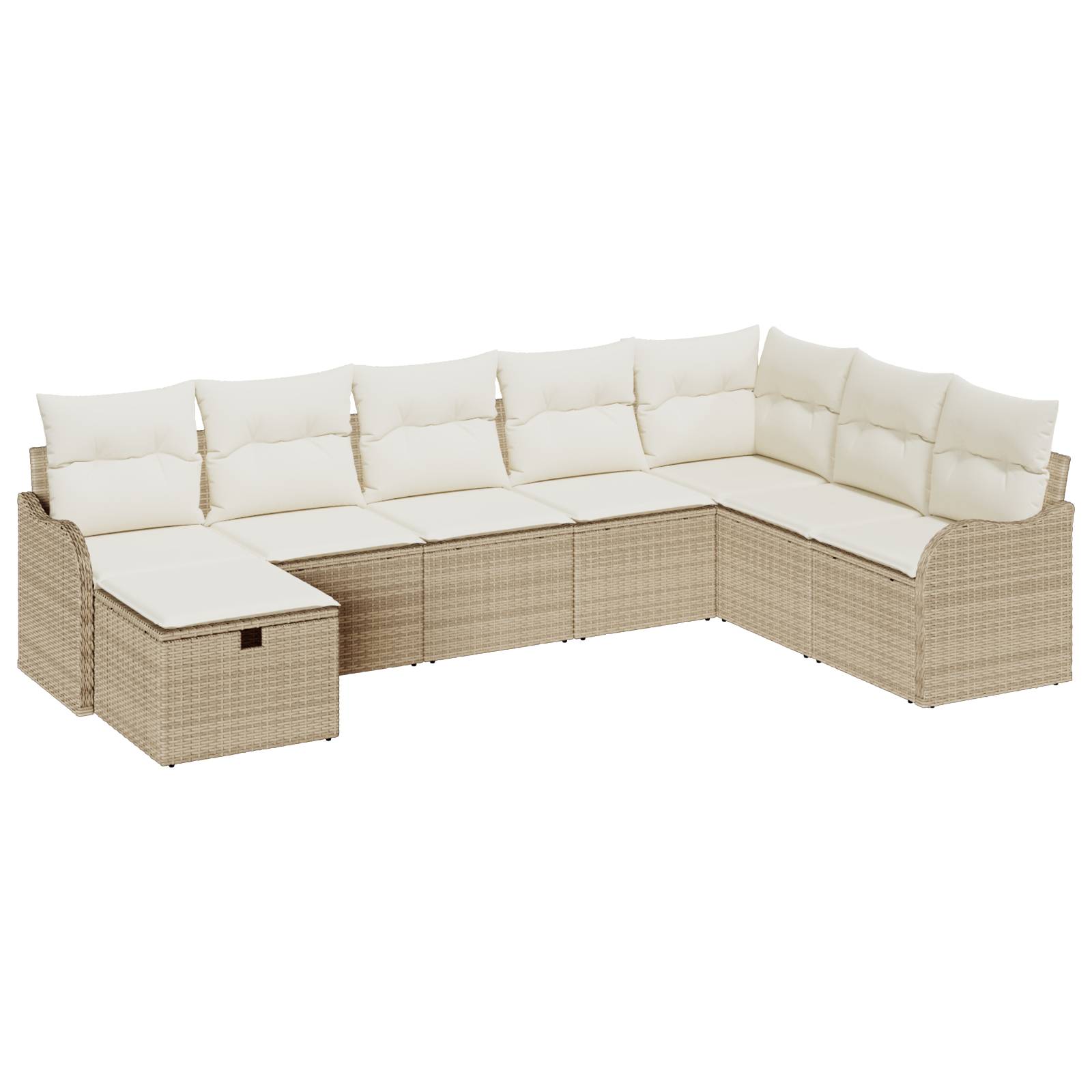 vidaXL 8-teiliges Garten Sofa Set mit Kissen Beige Poly Rattan