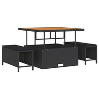 vidaXL 13-teiliges Garten Sofa Set mit Kissen Schwarz Poly-Rattan Akazie vidaXL 13-teiliges Garten Sofa Set mit Kissen Schwarz Poly-Rattan Akazie