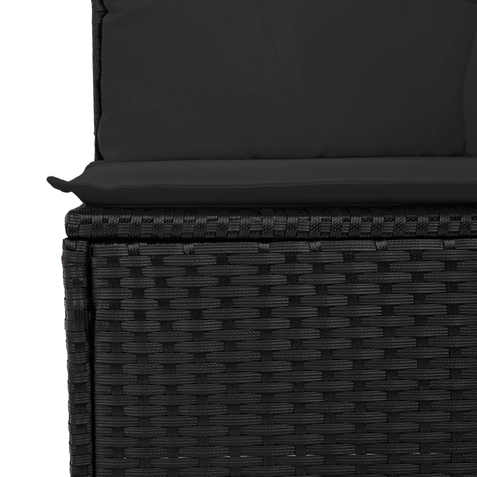 vidaXL 8-teiliges Garten Sofa Set mit Kissen Schwarz Poly Rattan Akazie