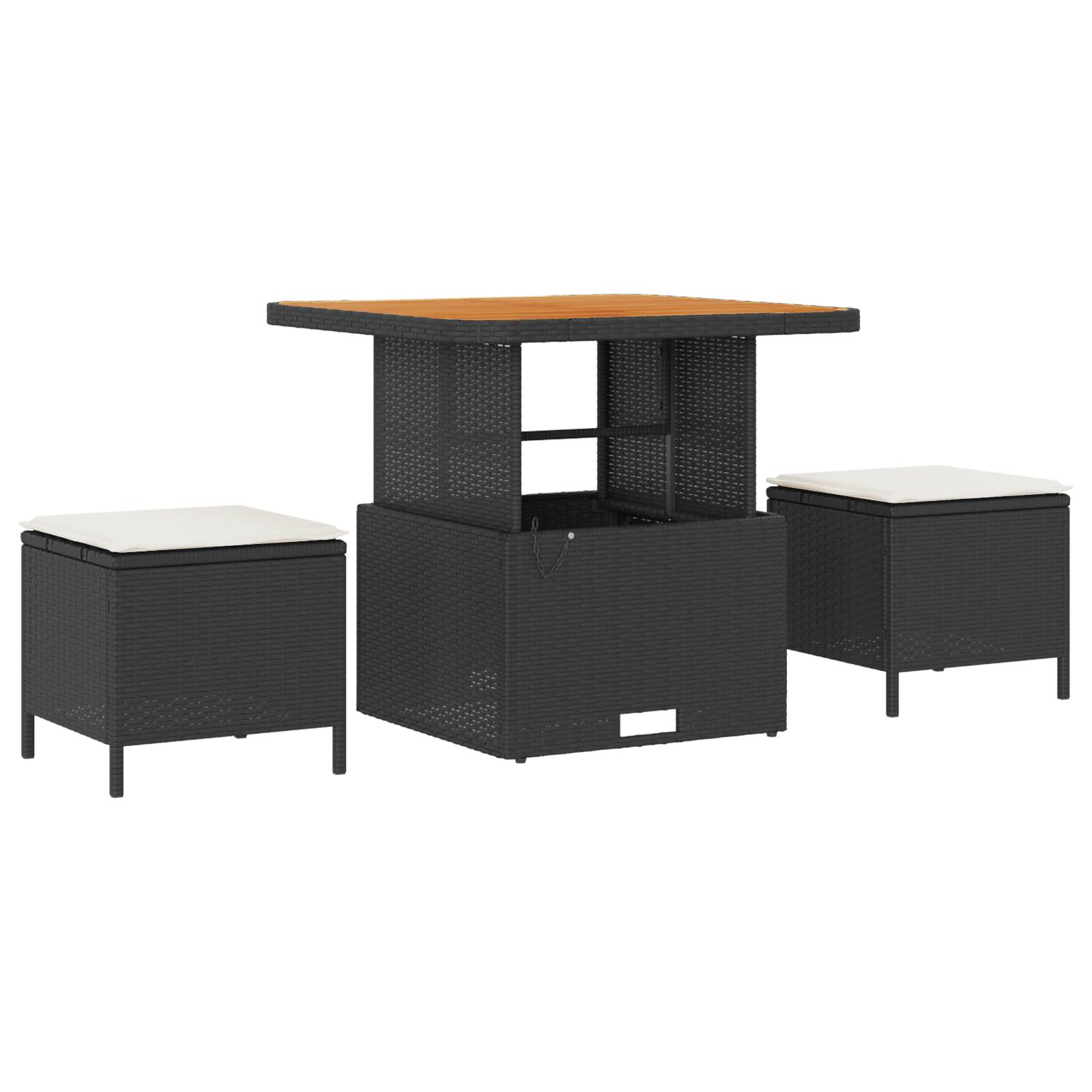 vidaXL 10-teilige Garten Sofa Set mit Kissen Schwarz Poly-Rattan Akazie