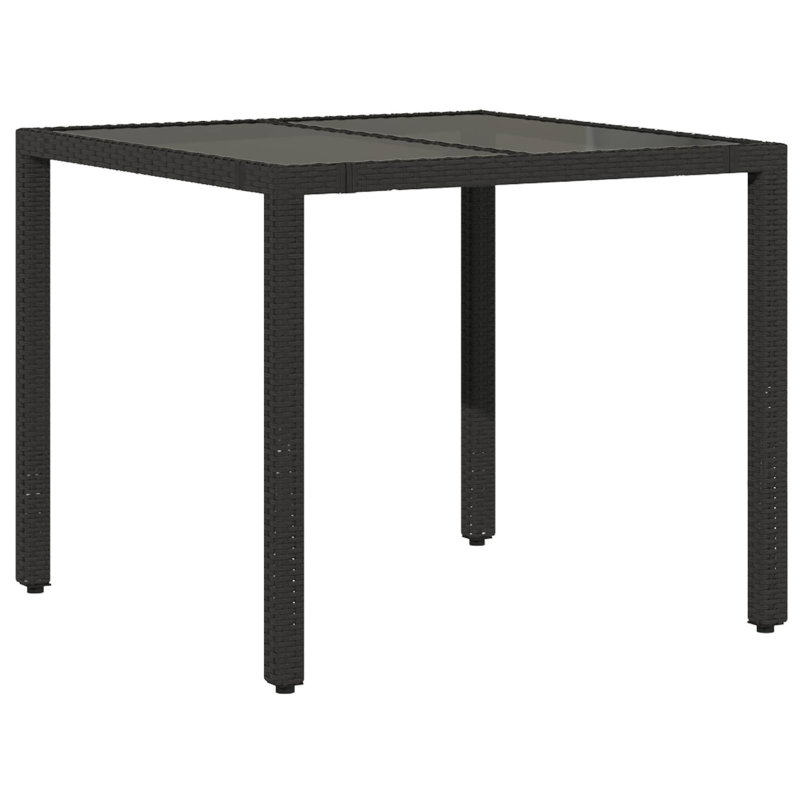 vidaXL 3-teiliges Garten Essset Schwarz Poly-Rattan