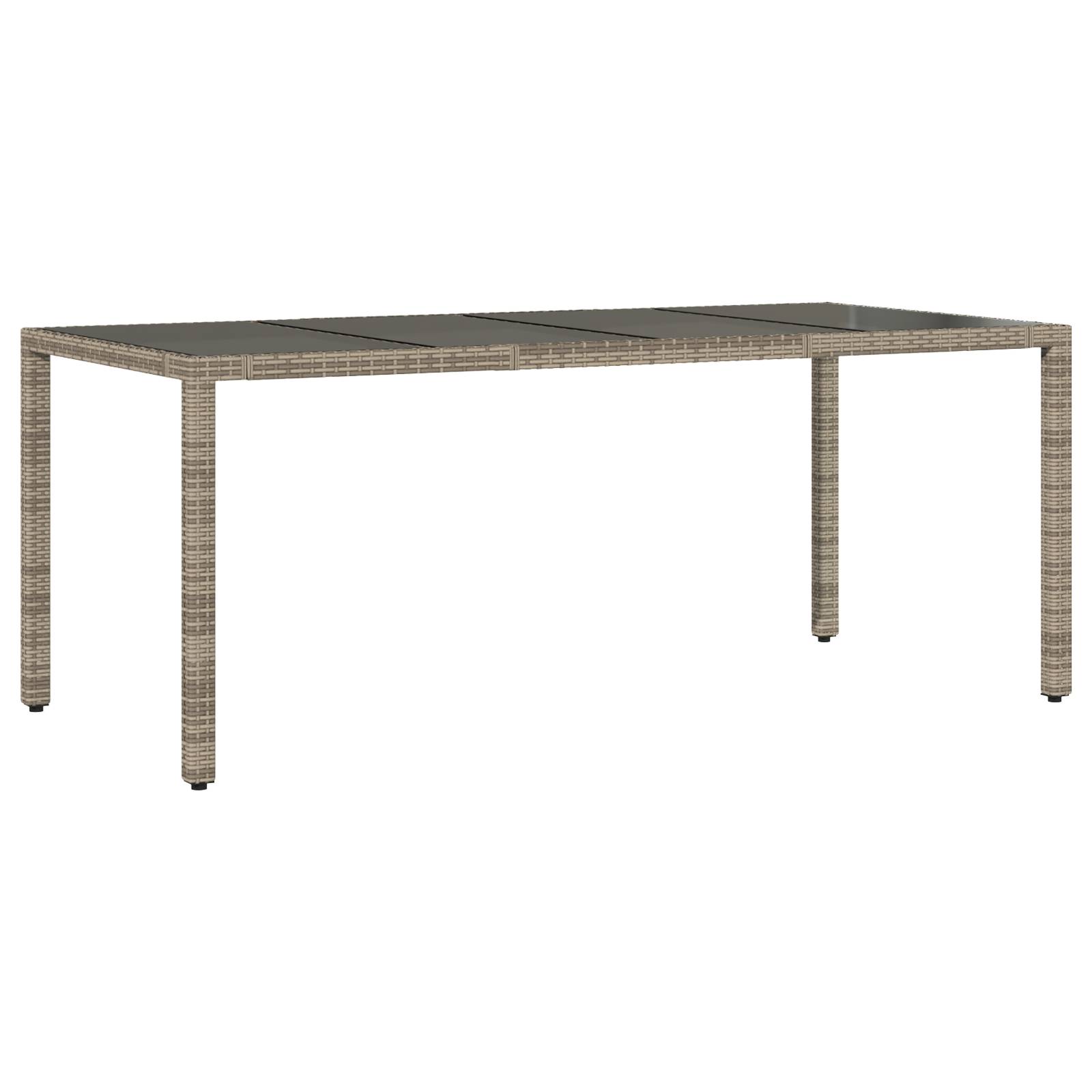 vidaXL 7-teilige Garten Essgruppe Grau Poly Rattan