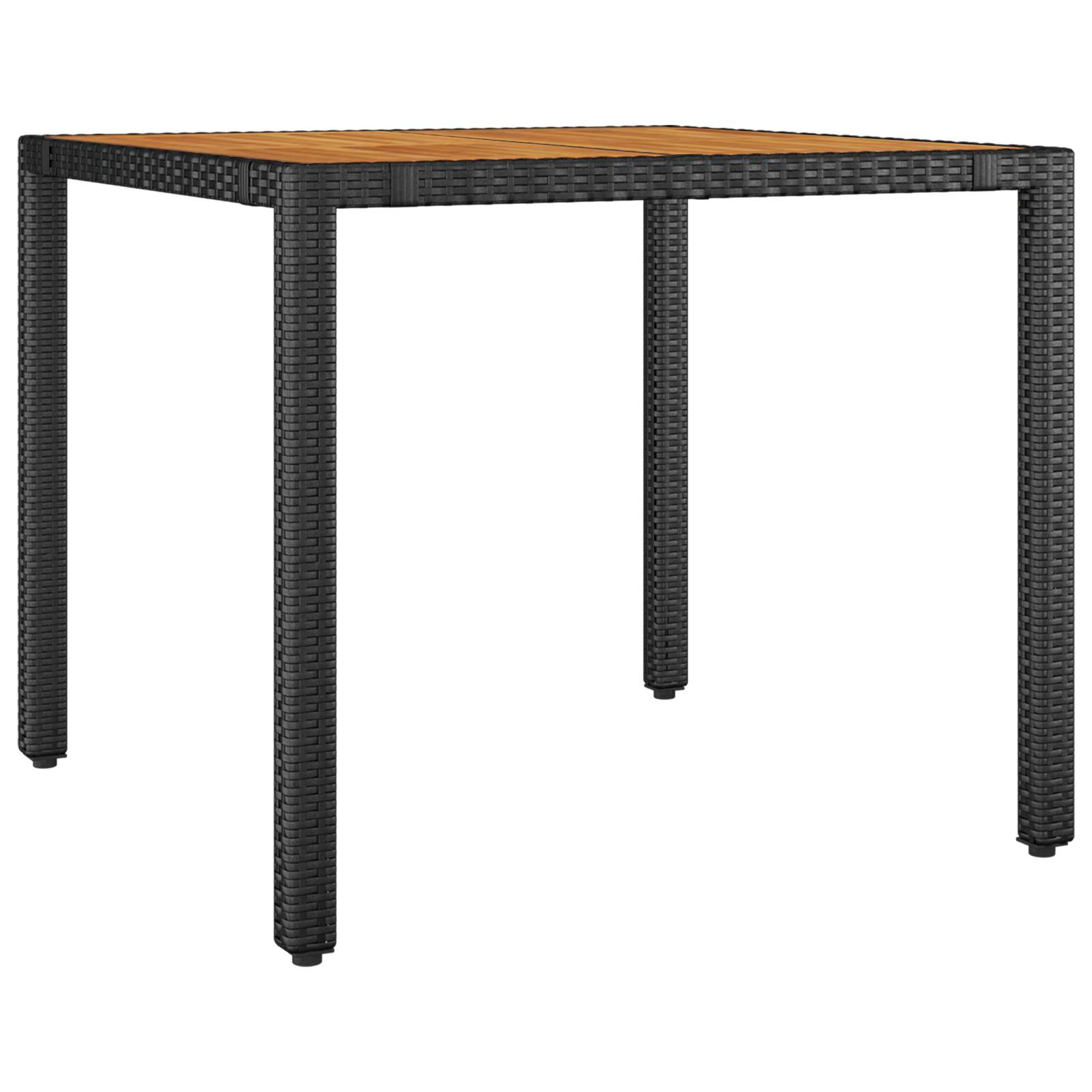 vidaXL 3-teiliges Garten Essset Schwarz Poly Rattan Akazie