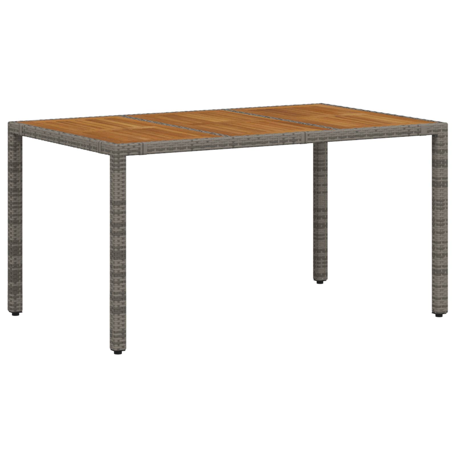 vidaXL 7-teiliges Garten Essset Grau Poly-Rattan Akazie