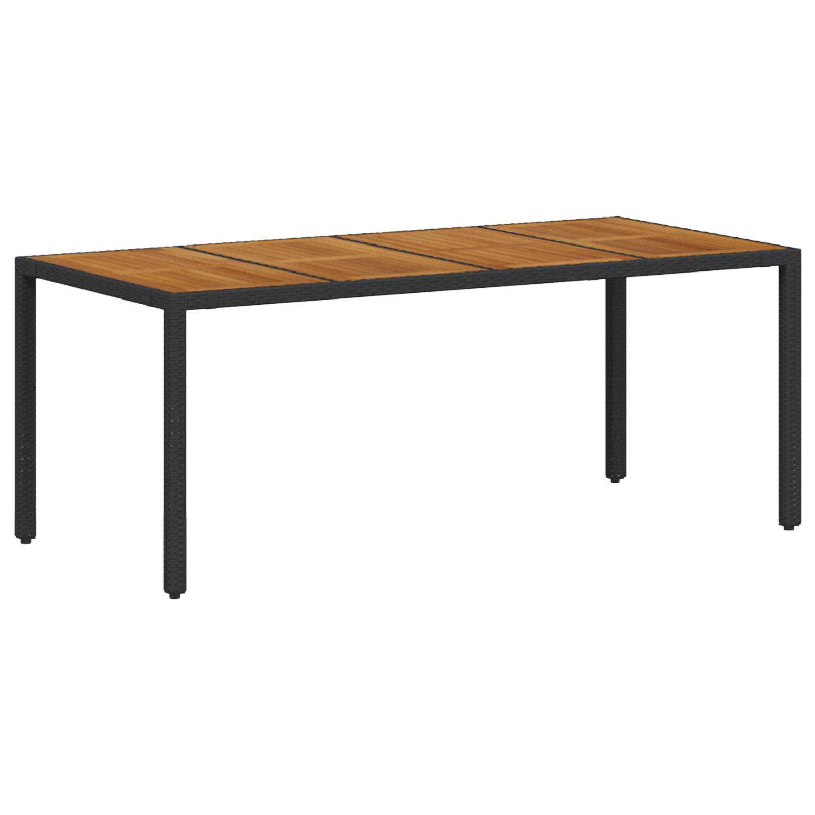 vidaXL 7 Teile Garten Essset Schwarz Poly Rattan Akazie