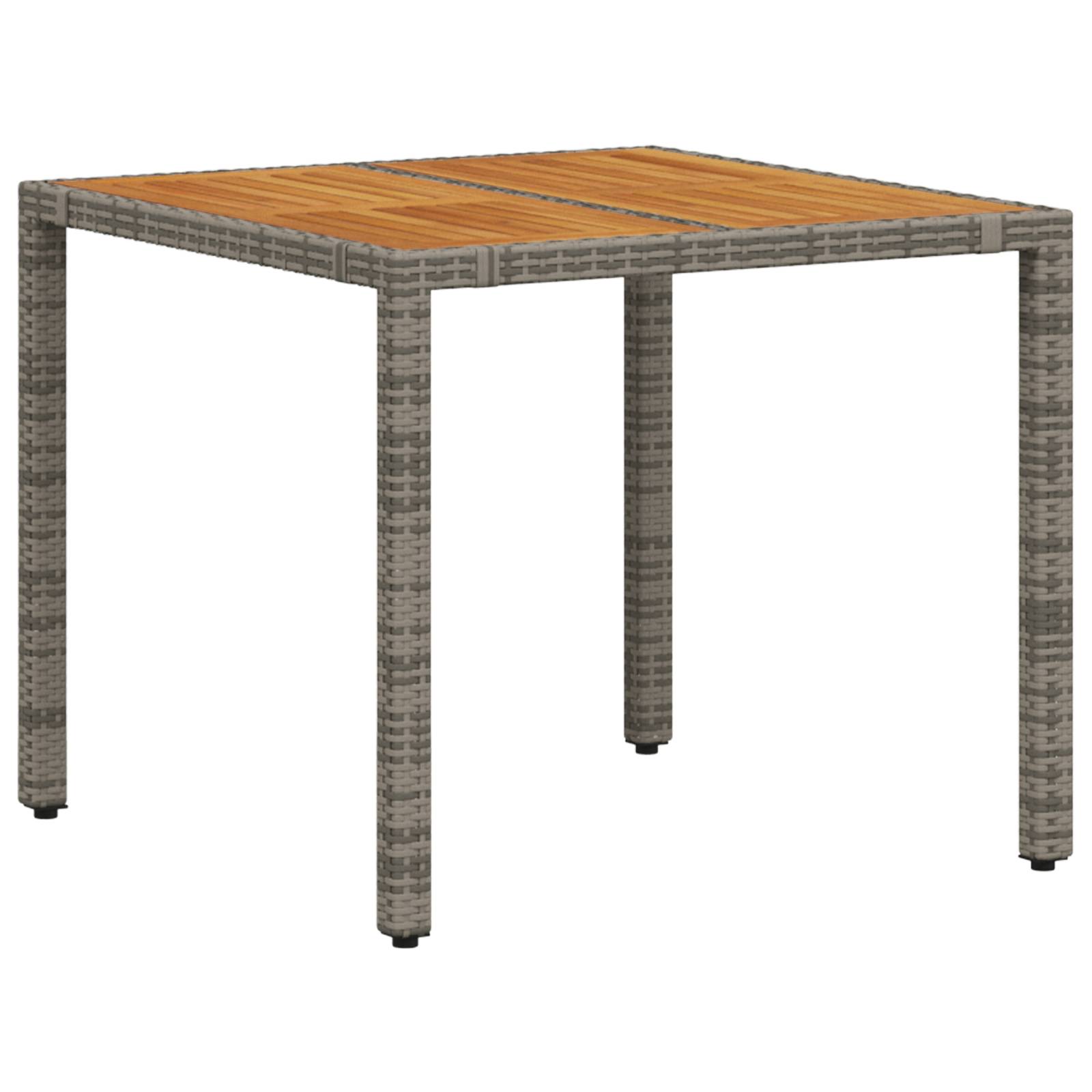vidaXL 3-teiliges Garten Esstischset Grau Poly-Rattan Akazie