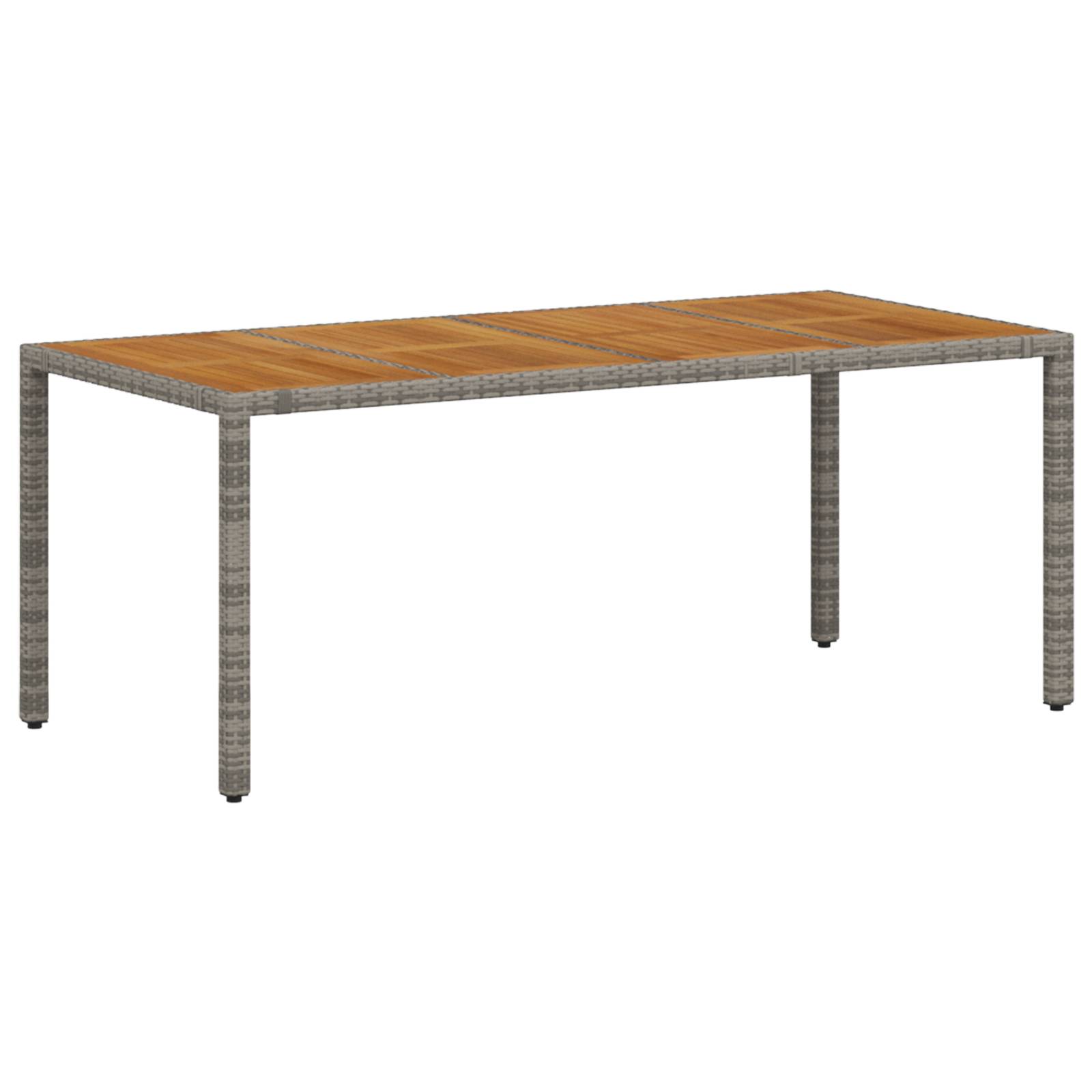 vidaXL 7-Teiliges Garten Essset Grau Poly Rattan Akazie