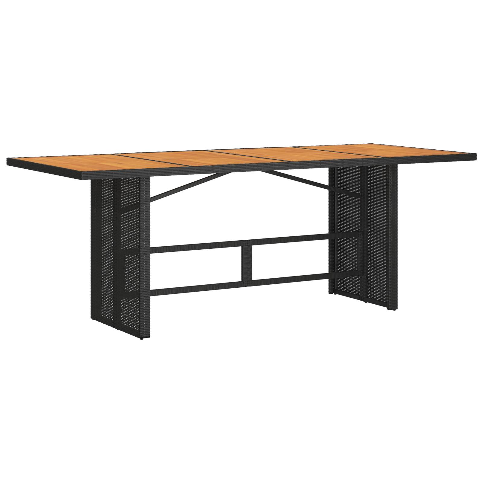 vidaXL 9-teiliges Garten Essset Schwarz Poly Rattan Akazie