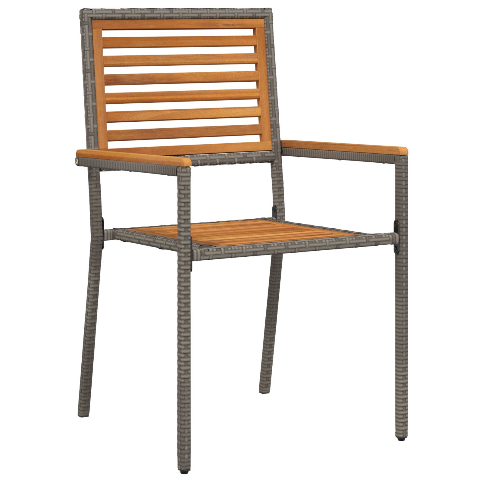 vidaXL 9-teiliges Garten Esszimmer Set Grau Poly-Rattan Akazie