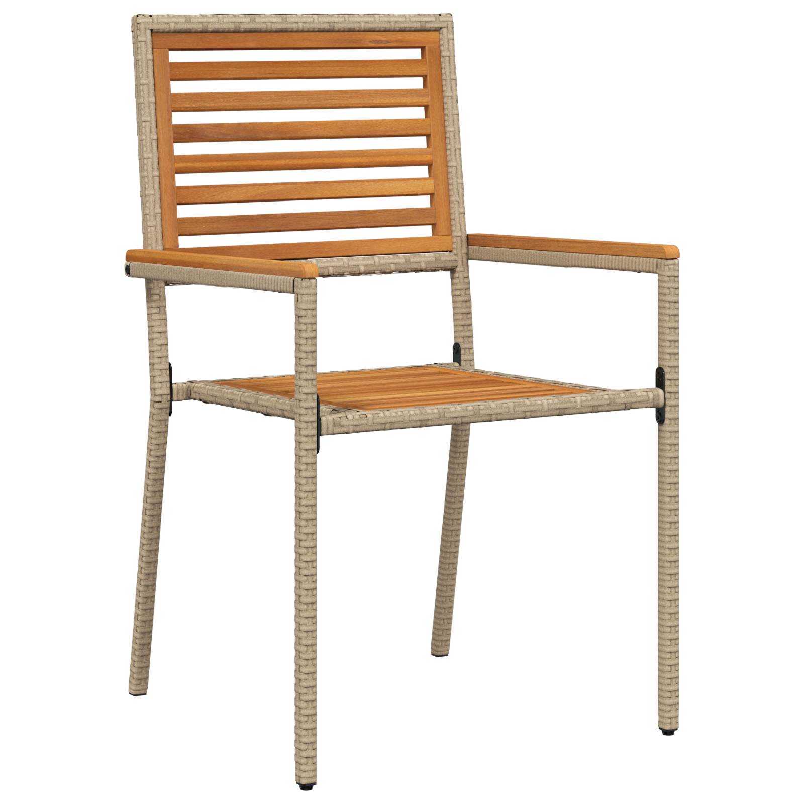 vidaXL 7-teiliges Garten Essset Beige Poly-Rattan Akazie