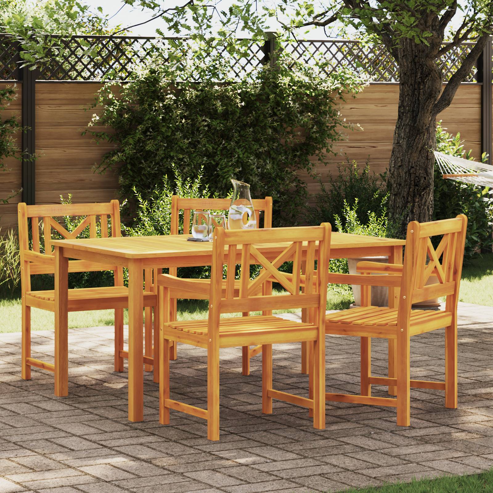 vidaXL Gartenstühle 4 Stück 56x55.5x90 cm Massivholz Akazie