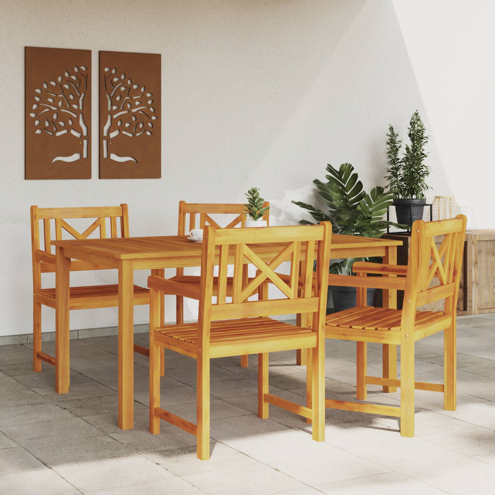 vidaXL Gartenstühle 4 Stück 56x55.5x90 cm Massivholz Akazie