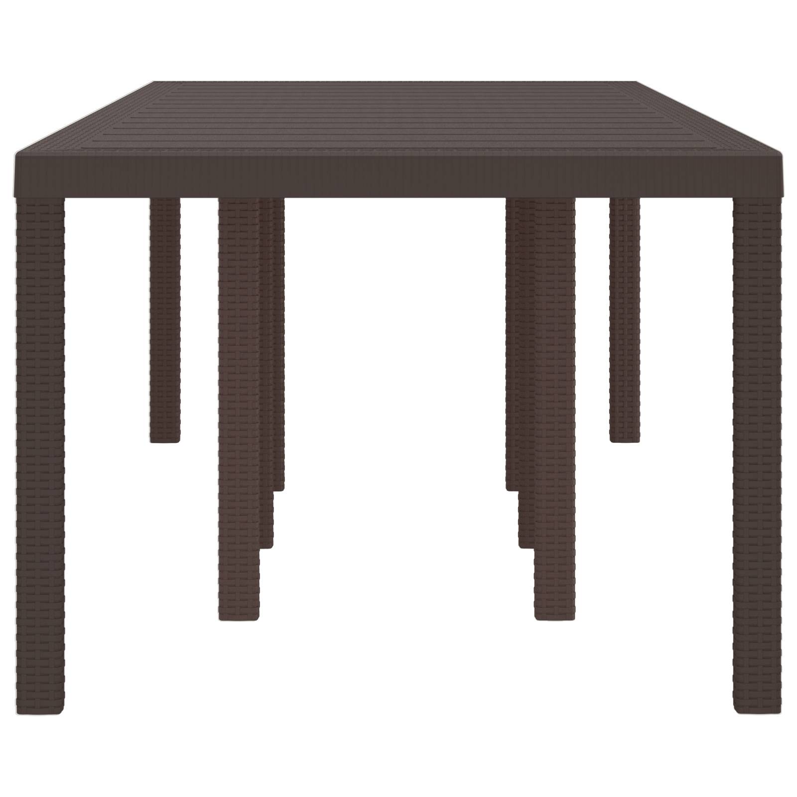 vidaXL Gartentisch Braun 250x100x73 cm Poly Rattan