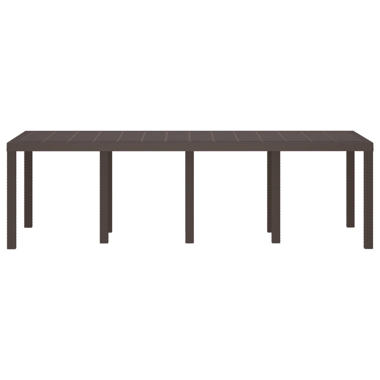 vidaXL Gartentisch Braun 250x100x73 cm Poly Rattan