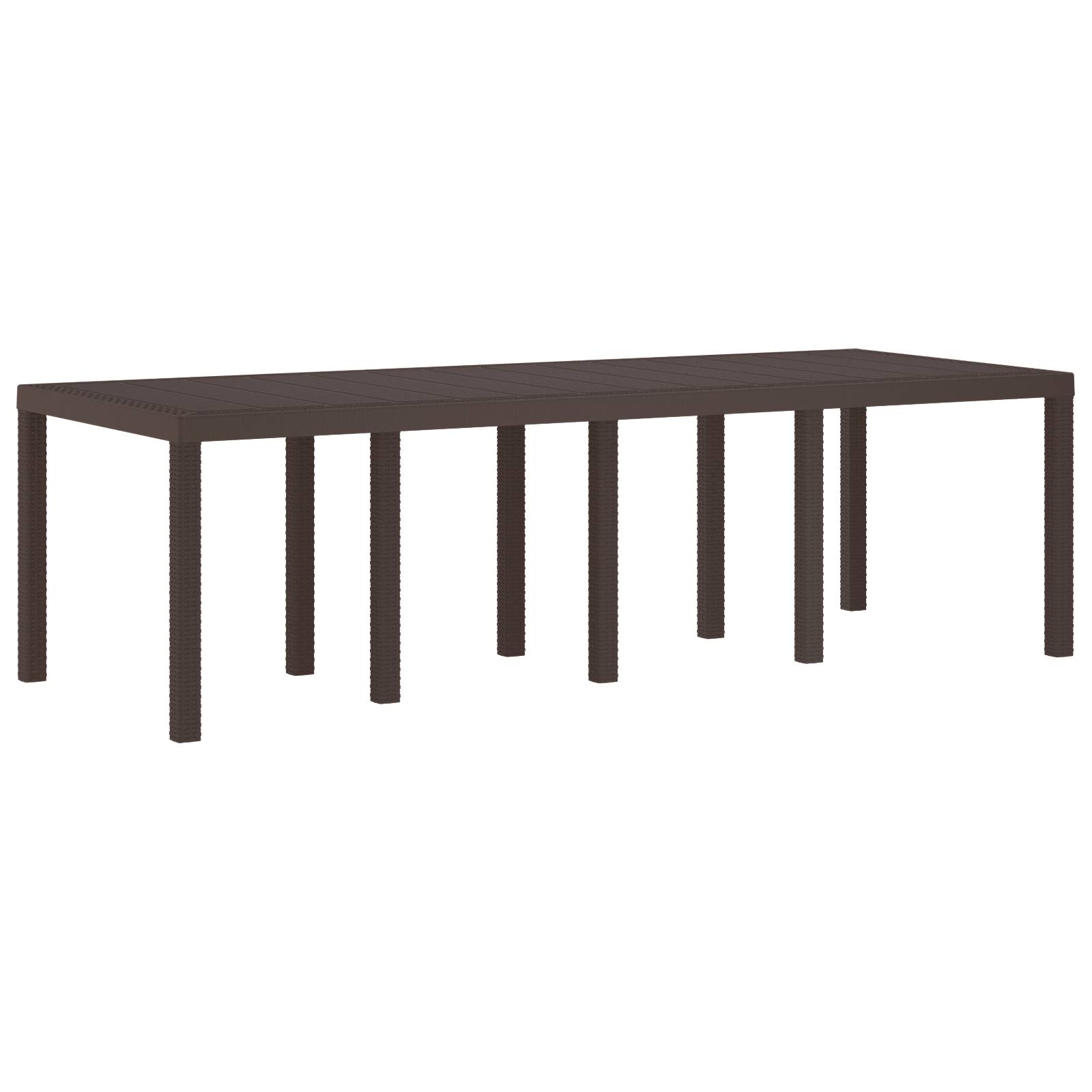 vidaXL 9-tlg. Garten-Essgruppe mit Kissen Braun Poly Rattan