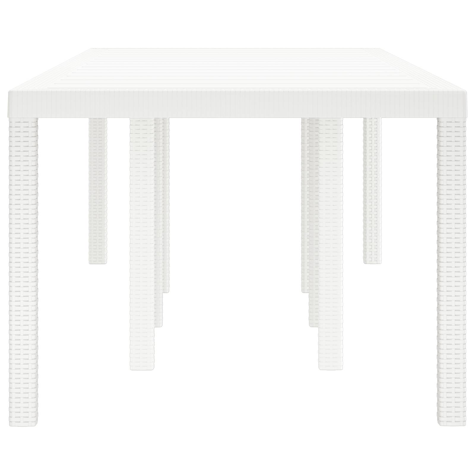 vidaXL Gartentisch Weiß 250x100x73 cm Poly Rattan